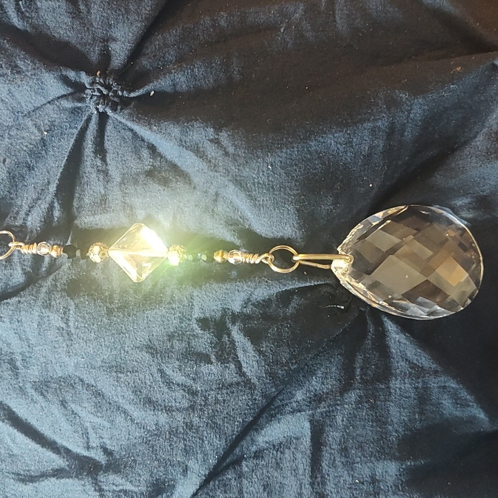 Crystal Hanging Ornament Suncatcher with Heart and Teardrop Accents - Picture 7 of 7